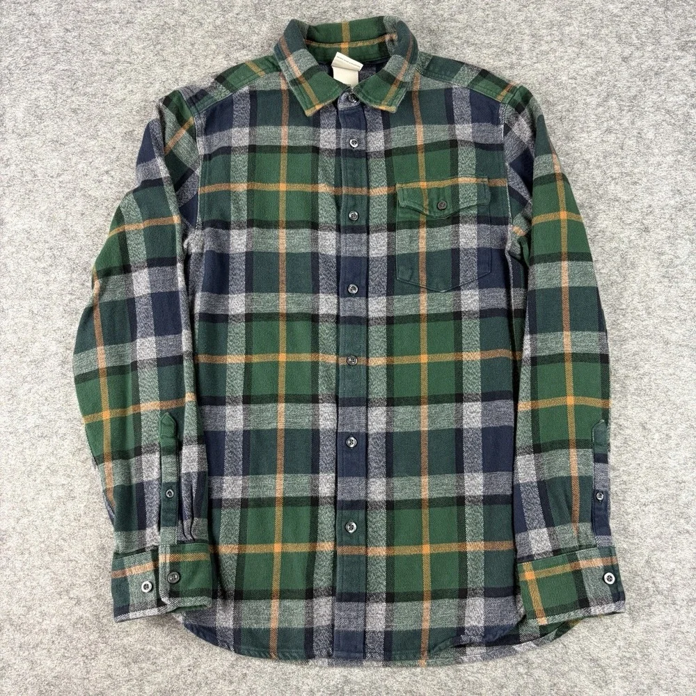 The North Face Arroyo Flannel Shirt Mens Small Green Plaid Long Sleeve Fall Hike